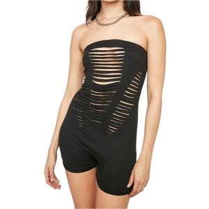 K Too Dark Call Me Crazy Distressed Romper